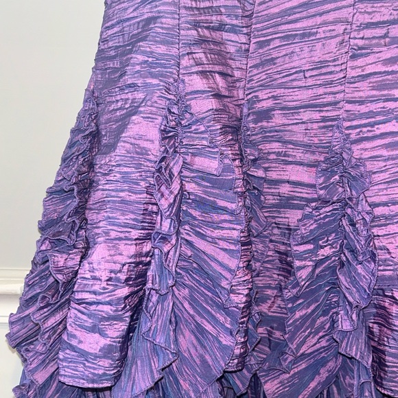 Jessica McClintock Violet Purple Iridescent Ruffled Strapless Party Dress Sz 10 - Picture 16 of 16